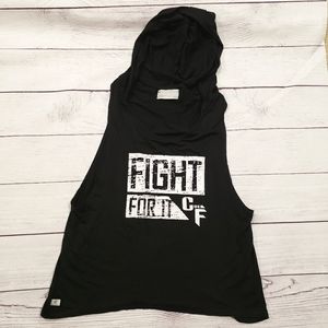 Fight For It Black Hooded Tank Top